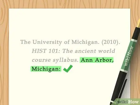 Процитируйте программу в APA Step 5