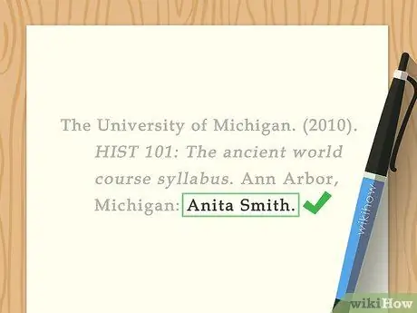 Процитируйте программу в APA Step 6