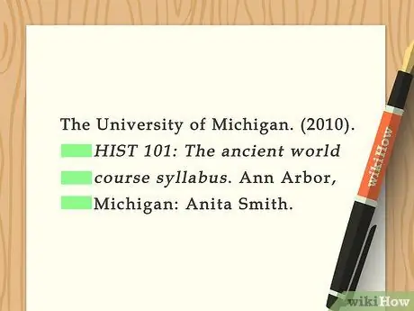 Процитируйте программу в APA Step 8