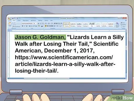 Цитировать статью Шаг 15