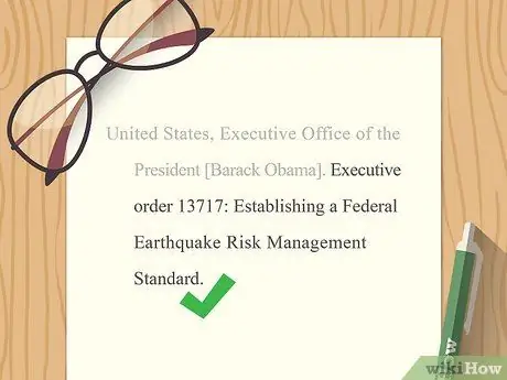 Процитировать исполнительные приказы, шаг 2