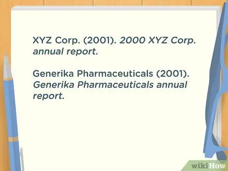 Цитируйте годовой отчет в стиле APA. Шаг 7
