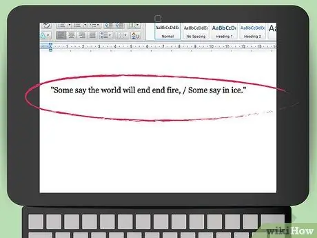 Цитируйте стихотворение в стиле APA Шаг 2