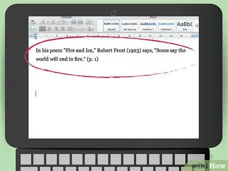 Цитируйте стихотворение в стиле APA Шаг 4