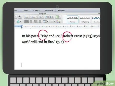 Цитируйте стихотворение в стиле APA. Шаг 5