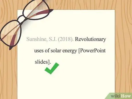 Цитируйте PowerPoint в APA Step 3