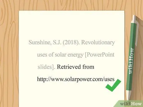 Цитируйте PowerPoint в APA Step 4