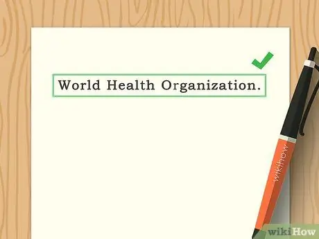 Укажите ВОЗ в APA Step 1