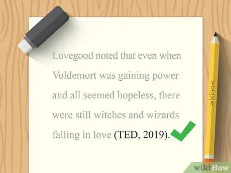 Цитируйте выступления TED в APA Step 14