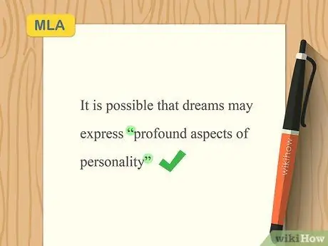 Процитируйте прямую цитату Шаг 1