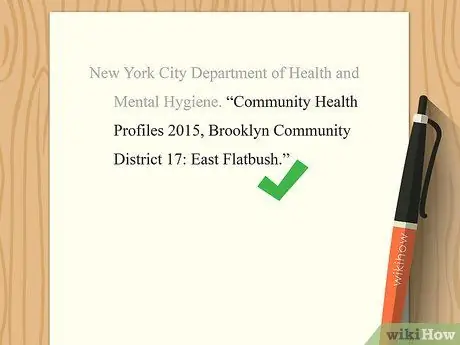 Цитируйте статистику, шаг 2