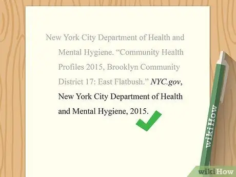 Цитируйте статистику, шаг 3