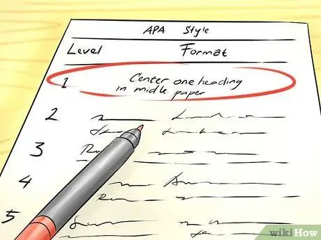 Форматирование заголовков в стиле APA, шаг 1