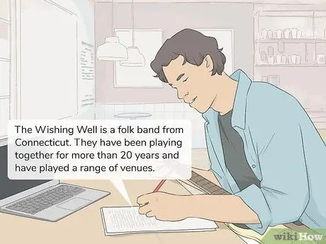 Напишите биографию группы, шаг 1