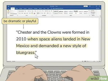 Напишите биографию группы, шаг 2