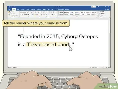 Напишите биографию группы, шаг 4