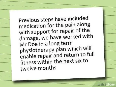 Напишите медицинское заключение и запланируйте шаг 5