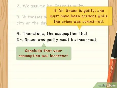 Напишите косвенное доказательство, шаг 5