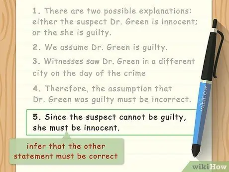 Напишите косвенное доказательство, шаг 6