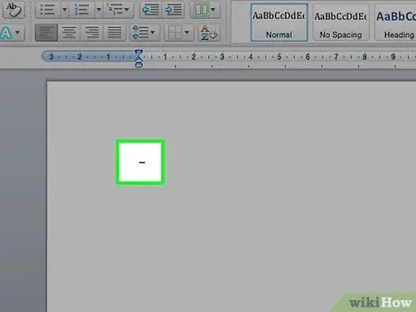 Введите тире Шаг 2