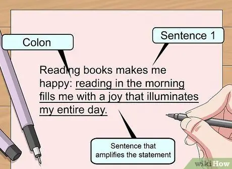 Используйте двоеточие в предложении Шаг 5
