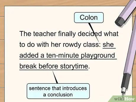 Используйте двоеточие в предложении Шаг 6