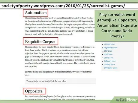 Напишите сюрреалистическую поэзию Шаг 7
