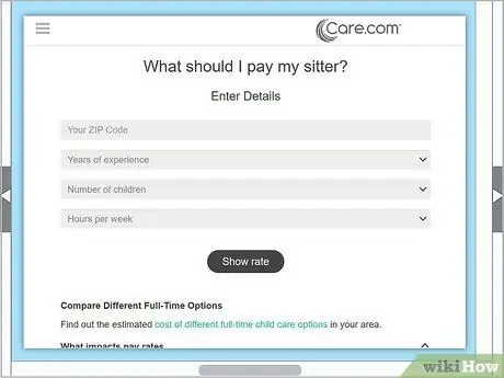 Знайте, что нужно платить за присмотр за детьми, шаг 2