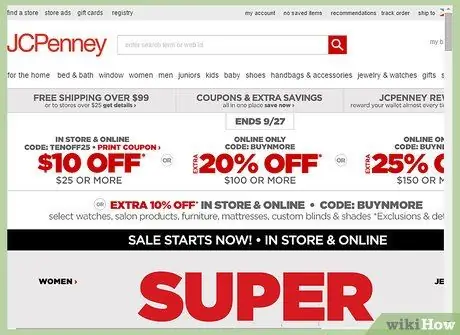 Получите купоны Jcpenney, шаг 1