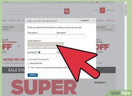 Получите купоны Jcpenney, шаг 1, пункт 1