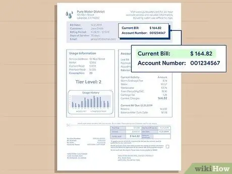 Прочтите счет за воду, шаг 1