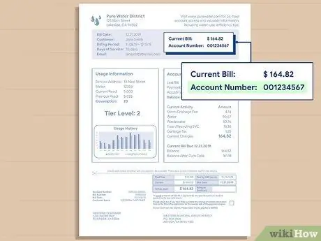 Прочтите счет за воду, шаг 2