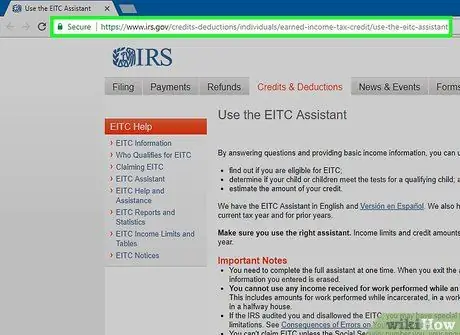 Определите EITC Шаг 1