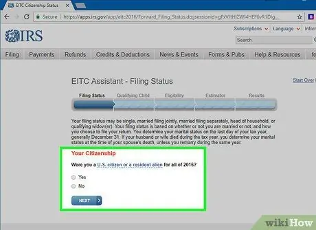 Определите EITC Шаг 2
