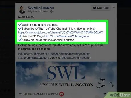 Розыгрыш на Facebook Шаг 6