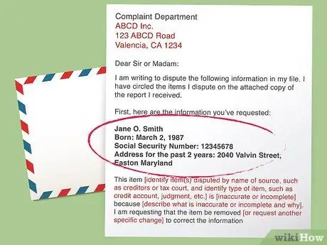 Оспаривание кредитного отчета Experian по почте Шаг 4