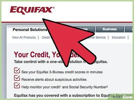 Оспаривание кредитного отчета Equifax онлайн Шаг 1