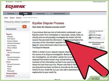 Оспаривание кредитного отчета Equifax онлайн Шаг 5