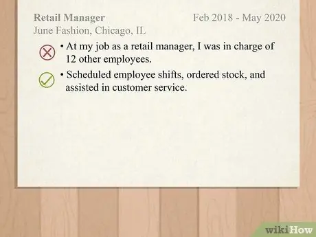 Избегайте распространенных ошибок при резюме, шаг 2