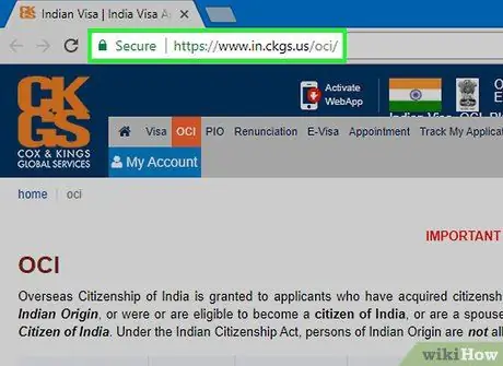 Подать заявку на получение карты OCI в США Шаг 1