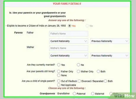 Подать заявку на получение карты OCI в США Шаг 3