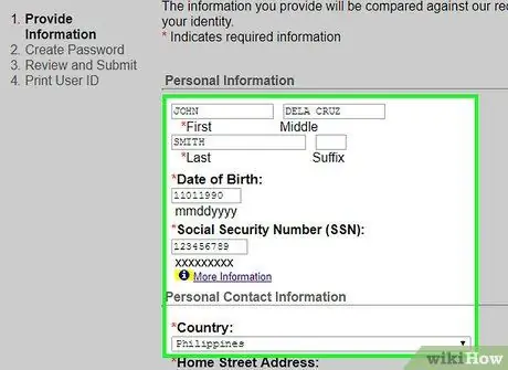 Изменение прямого депозита социального обеспечения Шаг 5