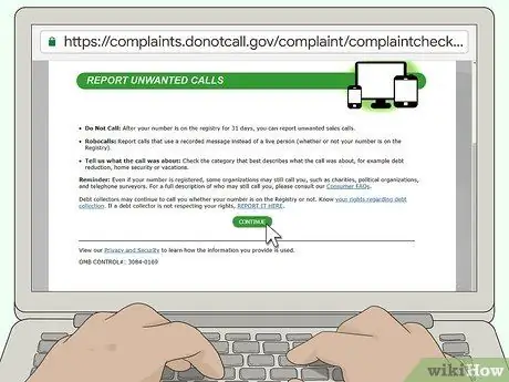 Сообщить о телемаркетинге Шаг 12