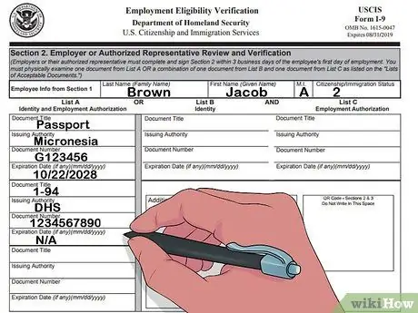 Заполните форму I9, шаг 11