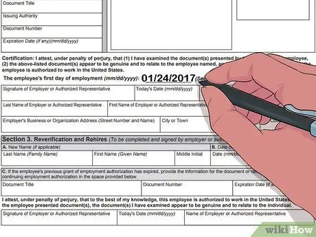 Заполните форму I9, шаг 12