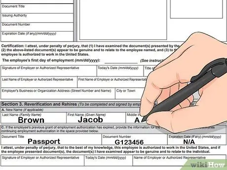 Заполните форму I9, шаг 15