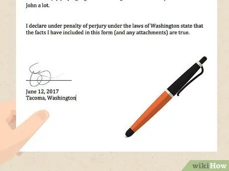 Напишите декларацию о семейном праве в штате Вашингтон Шаг 15