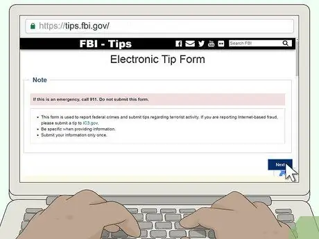 Анонимно сообщить о преступлении в США Шаг 1