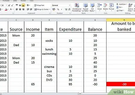 Создайте таблицу бюджета (подростки) Шаг 12