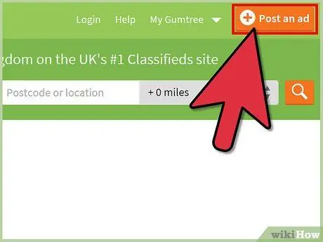 Размещение рекламы на Gumtree Шаг 2